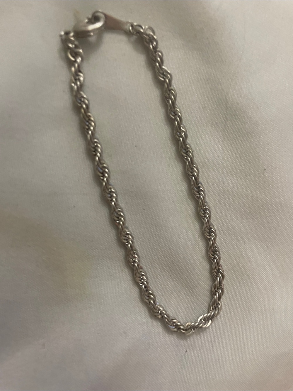 Sterling Rope Chain Bracelet in Silver